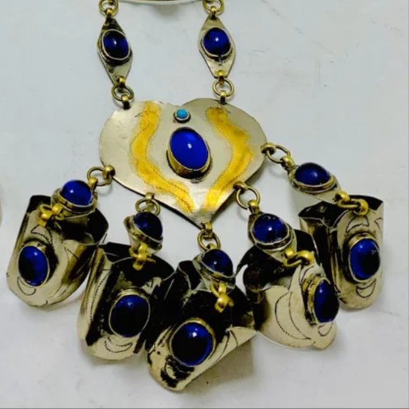 single Turkmen Style Bracelet With Rings, Unique Chain and Link Bracelet, Vintag - Picture 2 of 10